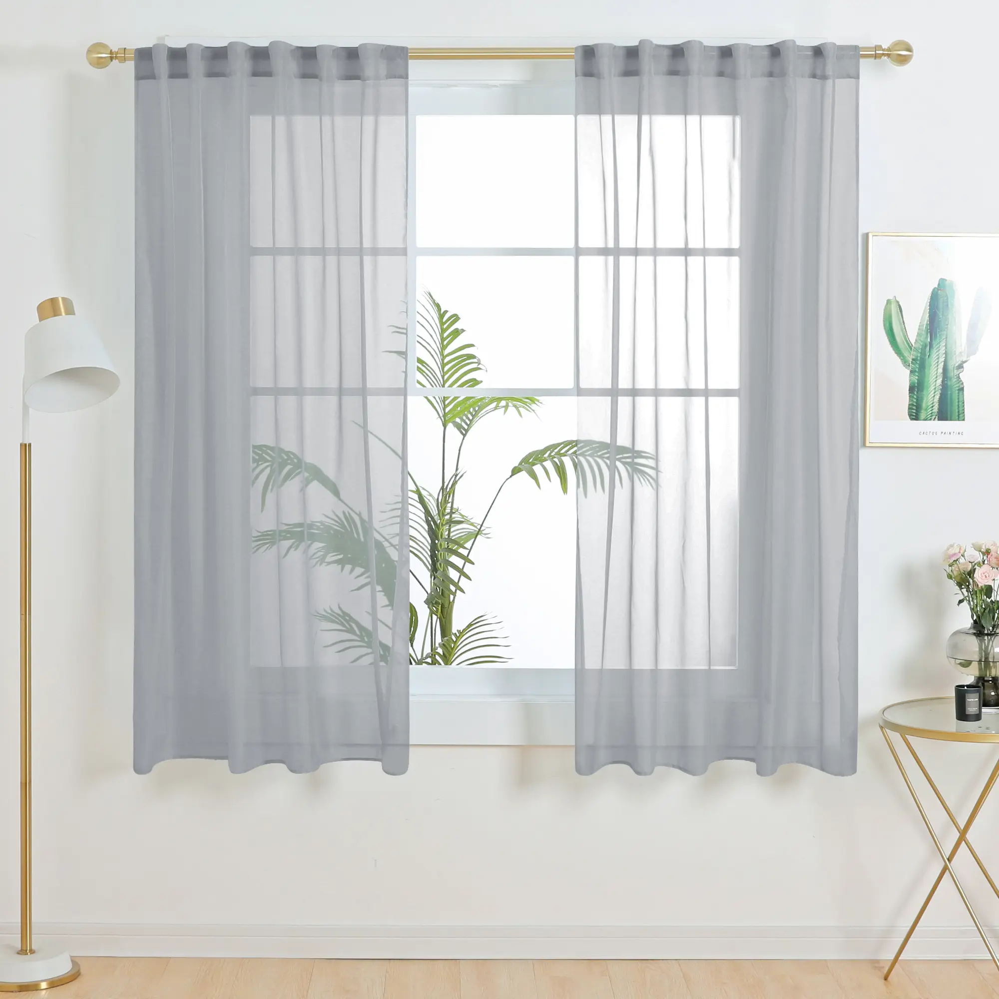 Deconovo Solid Polyester Curtains with Hidden Tab Top, Light Filtering Window Drapes for Bedroom and Living Room
