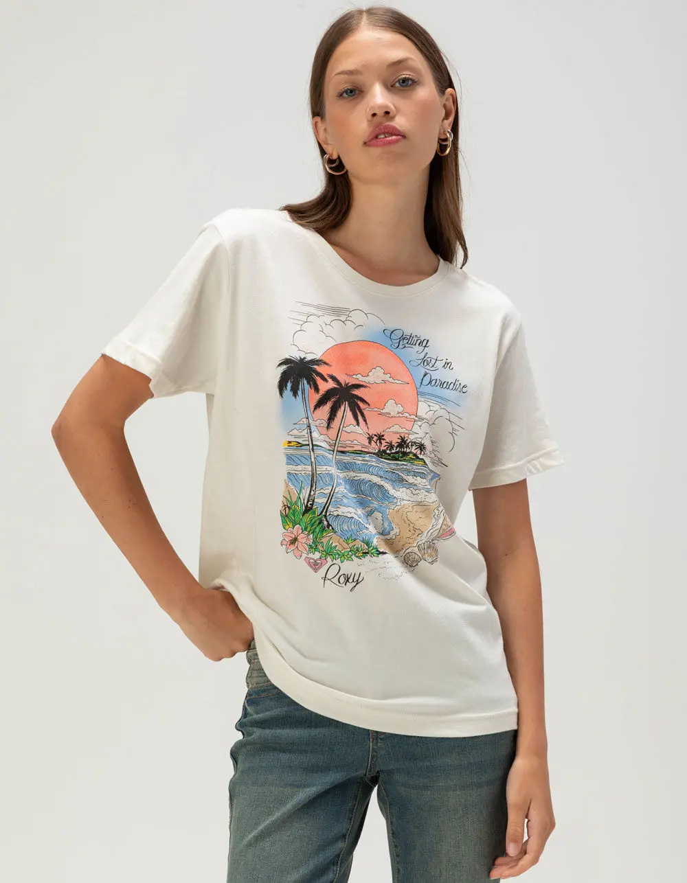 ROXY Coastal Beach Womens Boyfriend Tee