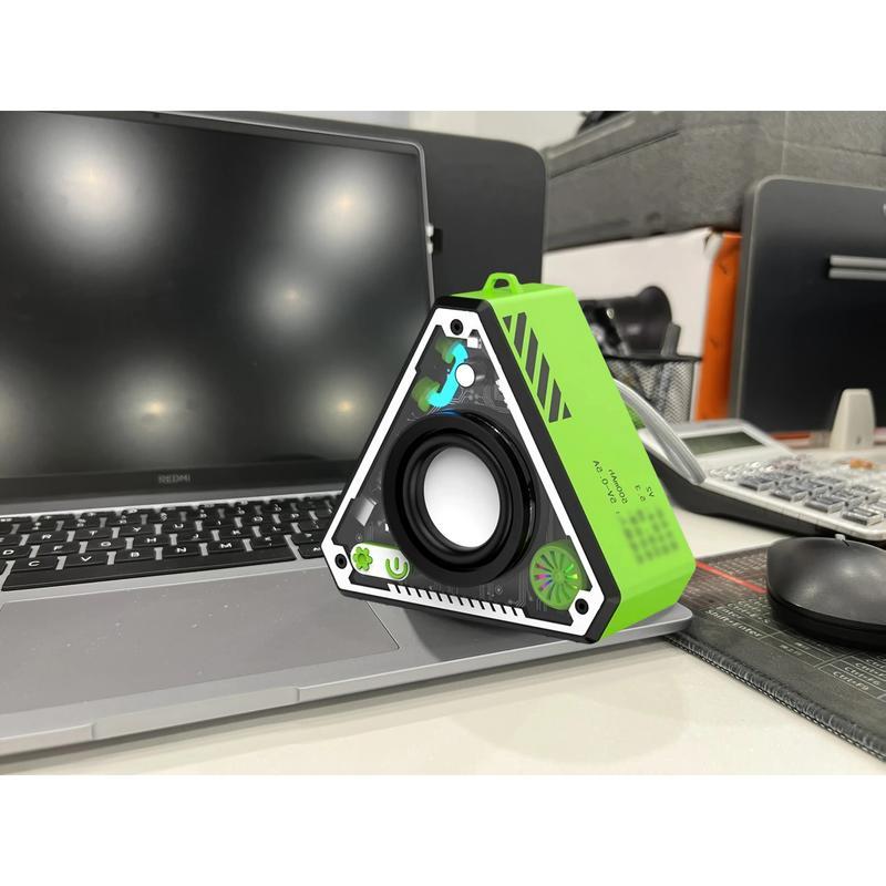 Mecha-Style Bluetooth Speaker with RGB LED Lights, Portable Wireless Subwoofer, Waterproof Rechargeable Speaker for Home, Outdoor & Tech Gadget Setup