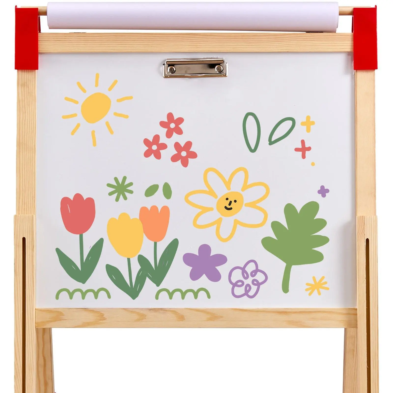 【SummerFinds】VEVOR Unisex 3-in-1 Kids Art Easel, Double-Sided Wooden Magnetic Whiteboard-Chalkboard, 44-54 in Adjustable Height, Creativity-Boosting Toy with Chalk Holder, Enhances Fine Motor & Problem-Solving Abilities, Perfect Gift for Creative Growth