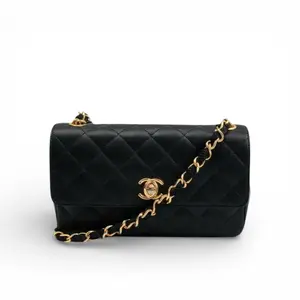 Pre-owned CHANEL Satin Mini Bags Vintage Mini Flap Bag, Black