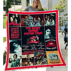 SoftHaven Horror Halloween Fleece Blanket, Gift for Girls Women Kids Horror Movie Lovers, Musical Comedy Film Halloween Bed Throw Blankets Twin Queen Size Adults 30x40, 50x60, 60x80