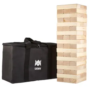 212 MAIN Giant Wooden Block Teetering Tower Pet Toy for Small Animals, Indoor/Outdoor Fun Game with Portable Bag
