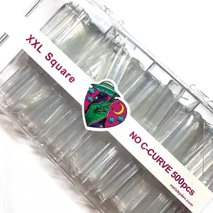 HALF COVER NAIL TIPS – XXL SQUARE (NO C-CURVE) – 500 PIECE