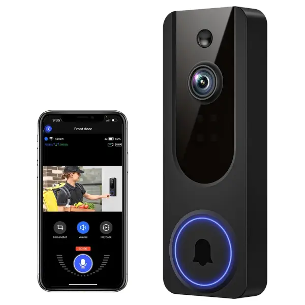 1080P HD Wireless Wi-Fi Video Doorbell Camera - 2.4GHz Wi-Fi Only, 2-Way Audio, AI Motion Detection, Night Vision, Cloud Storage, Remote Monitoring Home Security Camera