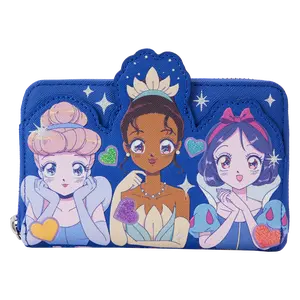 Princess Manga Style Zip Around Wallet