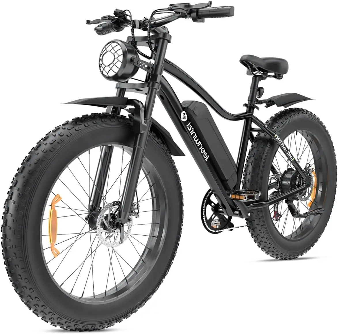 DHSUGisinwheel M10Plus Electric Mountain Bike for Adults, 26"*4.0 Fat Tire Ebike with 48V 13Ah Removable Battery, 1000W Peak Motor Electric Bicycle, 120KM Pas Range & 45KM/H Speed, 7 Speed for Snow