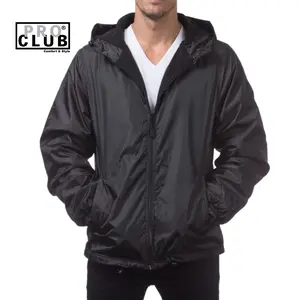 PROCLUB Men's Fleece Lined Windbreaker PRO CLUB Jacket Casual Water Resistance Rain Coat Lightweight Jackets Warm