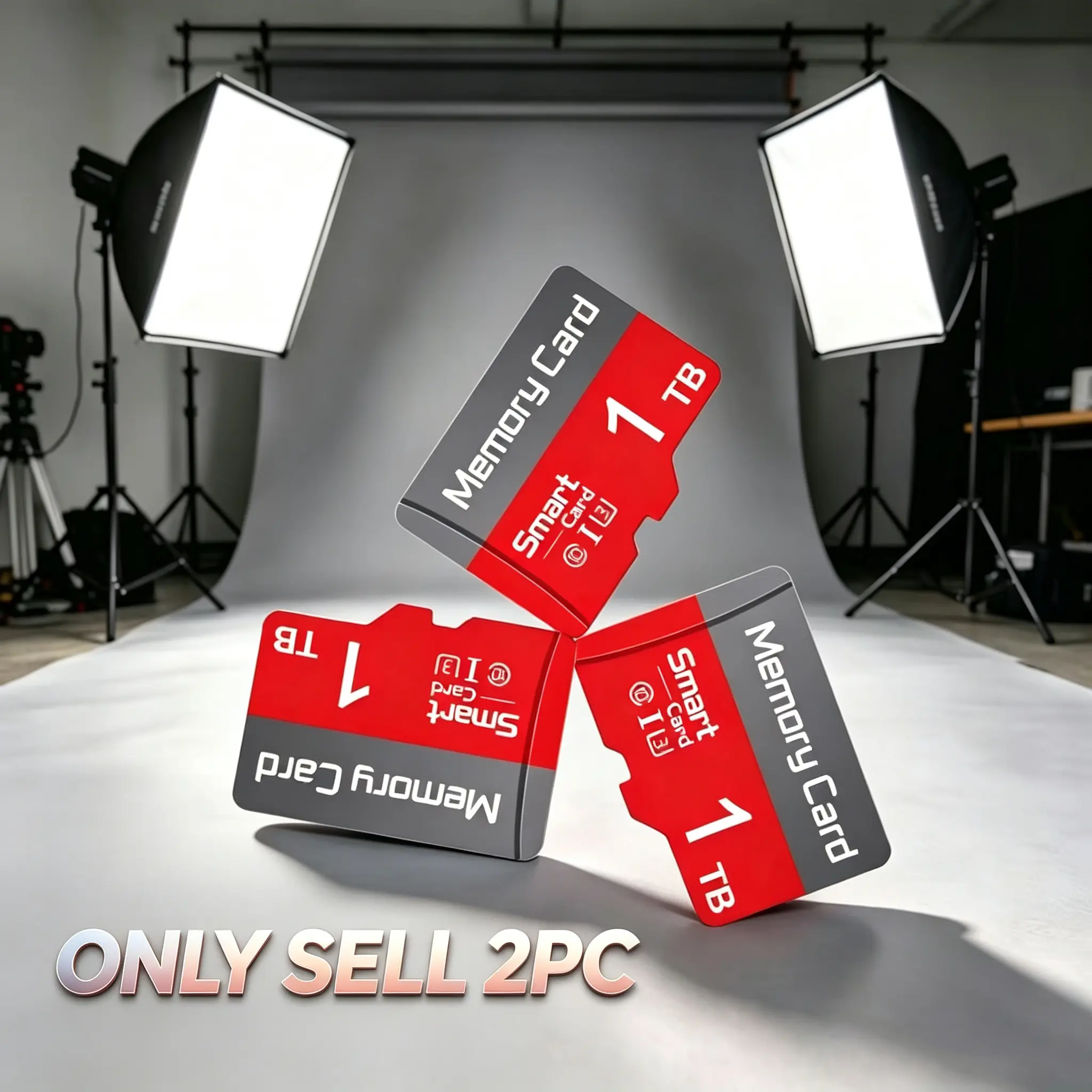 1TB Micro TF SD Cards for Car Audio, Durable Micro SD Card for Mobile Phones, 2 Pack Set Microsdxc Card for Surveillance Cameras, SD Memory Card & SD Card for Dash Cams and PC Storage