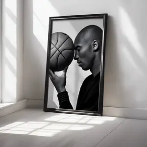 Basketball Poster, Iconic Black-White Sports Print, Motivational Wall Art for Athletes