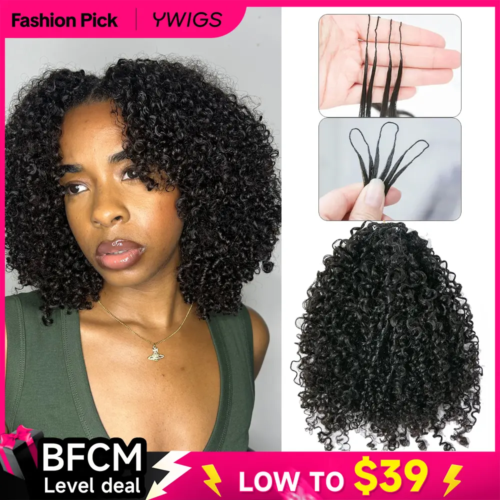 YWIGS Crochet Human Hair for Miracle Knots Human Hair Feather Crocher Hair Human Hair for Miracle Knots Boho Braids Burmese Curly Pre-Separated 60g / Bundle, 4 to 5 Bundles Recommended #backtoschool #backtoschoolshopping #sohochic