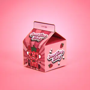 Strawberry Cow Milk Carton - Cute Gift Ideas for Girls, Kawaii Tote Bag, Enamel Pin, Strawberry Cow Stickers, Packaged inside the Cutest Strawberry Cow Carton