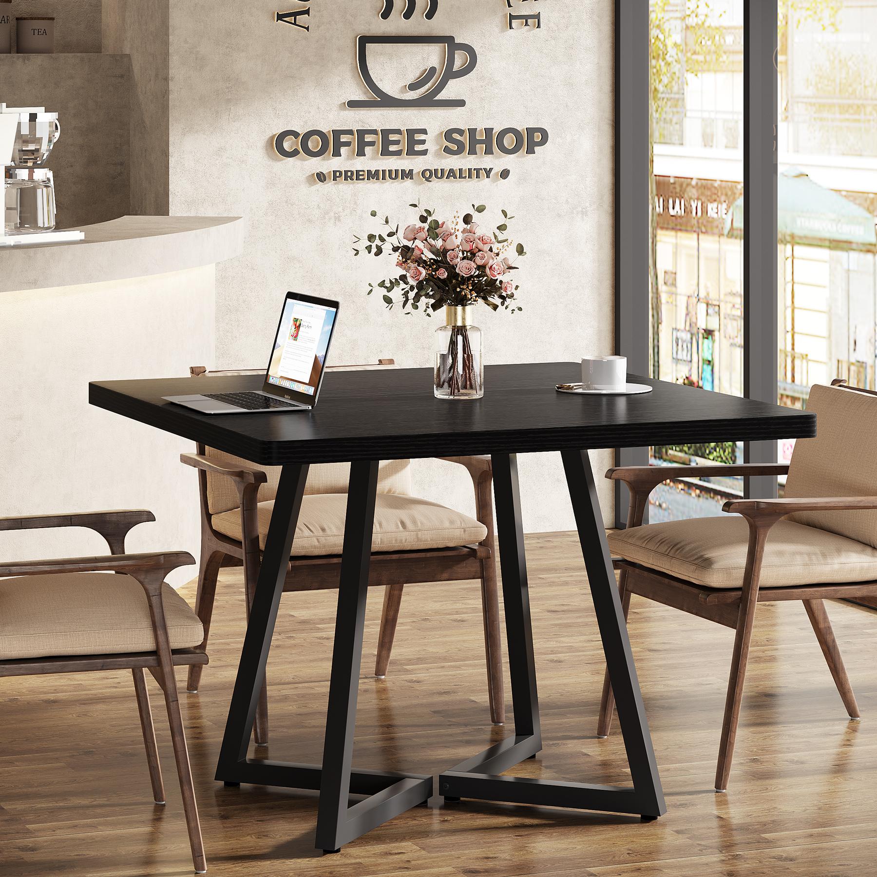 LITTLE TREE Square Dining Table for 2, 31.5" Industrial Dinner Table with Metal Base, Kitchen Table for Dining Room, Small Space, Apartment LITTLE TREE Square Dining Table for 2, 31.5" Industrial Dinner Table with Metal Base, Kitchen Table for Dining Room, Small Space, Apartment