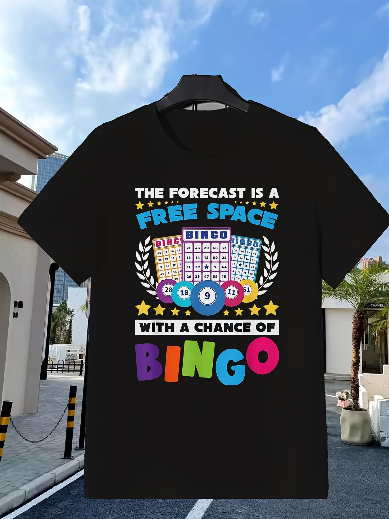 Men'S Bingo Player Graphic T-Shirt, Black Bingo Ga unisex soft cotton short sleeve t shirt, vintage graphic casual tee for men women teens, perfect birthday holiday gift for camping travel gym daily street  wear