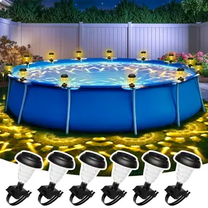 Solar Pool Lights for Framed Above Ground Pools, Waterproof Lights at Night Backyard Pool Accessories, Warm White Light for Frame Swimming Pools