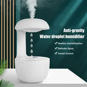 Anti-Gravity Air Humidifier with Levitating Water Drops Quiet Cool Mist Humidifier LED Night Light & Fatigue Relief for Bedroom Office & Home