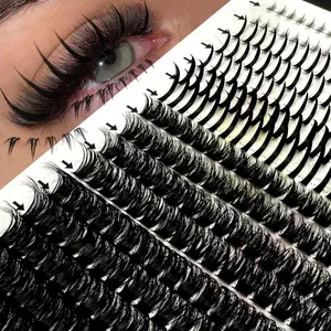 Spikes Lash Clusters Volume Eyelash Clusters With Spikes Cat Eye Lashes Bottom+Upper Individual Lashes D Curly Cluster Eyelash Extensions 3 Styles Lash Extensions Wispy Fairy Lash Clusters - Bottom+Spikes+Volume Lash Clusters
