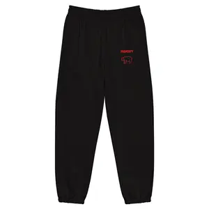 Men's Midnight Red Bear-Patterned Pants, Menswear Bottoms Underwear Essential