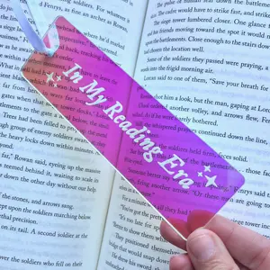 Iridescent Acrylic Bookmark - Cute Decorative Bookmark in My Reading Era - Ideal for Home Decor
