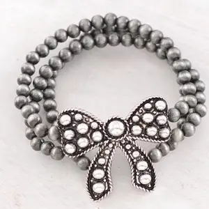 Studded Concho Multi Strand Beaded Stretch Bracelet available in 3 styles
