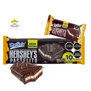 Marinela Hershey's Pastelito-Limited Edition- 10 pack chocolate cake pastry filled with creamy center- 40g. Snack Dessert