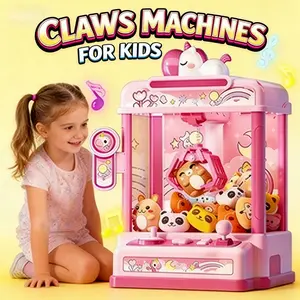 Claws Machines for Kids ,Candy Dispenser Machine,Claws Game Machine for Girls Age 5+, Mini Vending Machines Girls Unicorns Toys with Sound & 20 Mini Plush Toys,Arcades Game Indoor Toy for Home Party Birthday