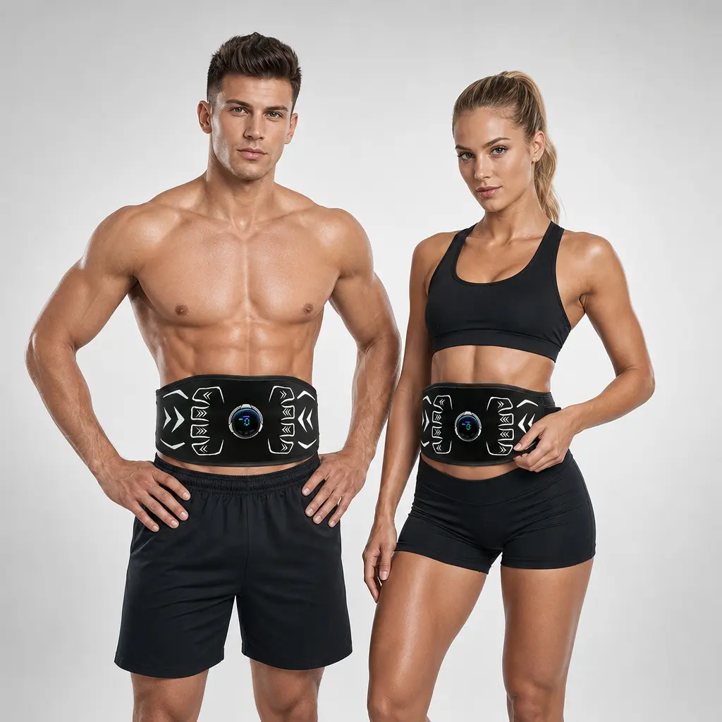 EMS Muscle Stimulator Electric Fitness Training Massage Belt - Intelligent Host, 18-Gear Adjustable, 6-Mode Switch, 18 Gears