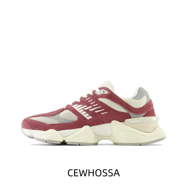 Burgundy Cream Color Block Deconstructed Chunky Dad Shoes Suede Mesh Spliced Retro Platform Sneakers Shock Absorbing Non Slip Casual Walking Trainers for Women