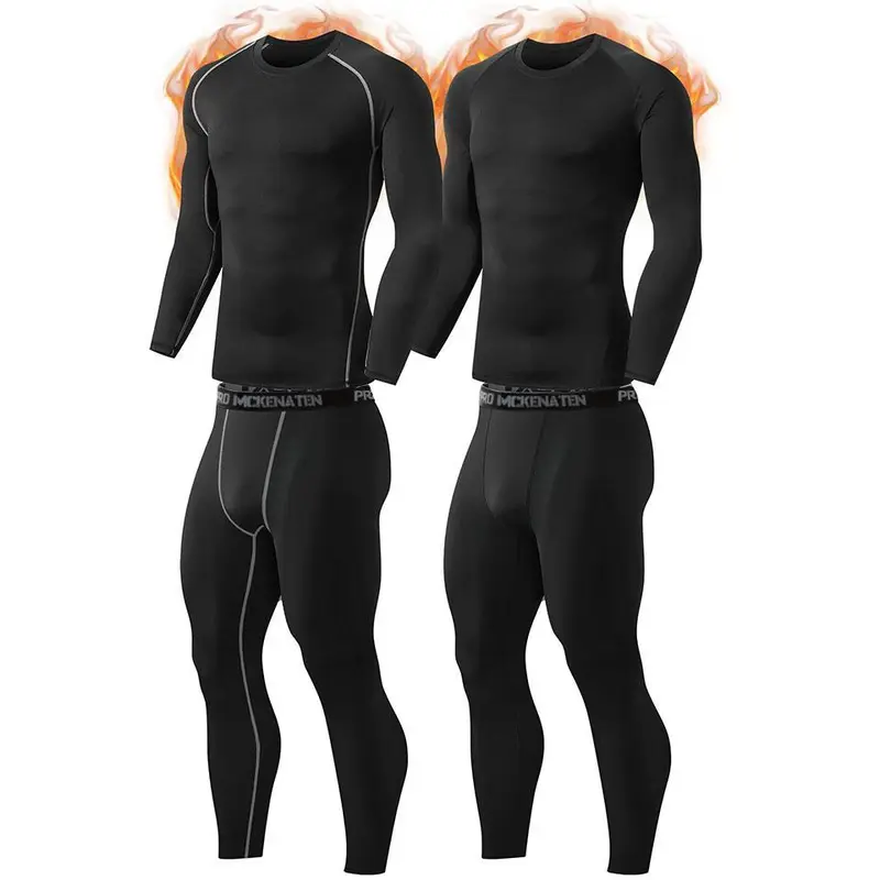 Compression Underwear Set for Cold Winter Weather with Hunting Gear Warm Cold-Proof Base Clothes, Long Johns, Lined, and Pants
