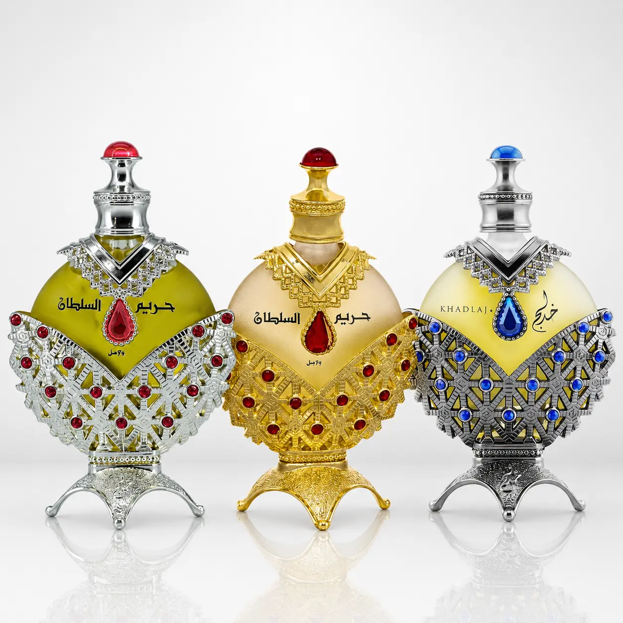 Hareem Al Sultan Gold 35ml Oil + Hareem Al Sultan Blue 35ml Oil + Hareem Al Sultan Silver 35ml Oil Hareem Al Sultan Gold 35ml Oil + Hareem Al Sultan Blue 35ml Oil + Hareem Al Sultan Silver 35ml Oil