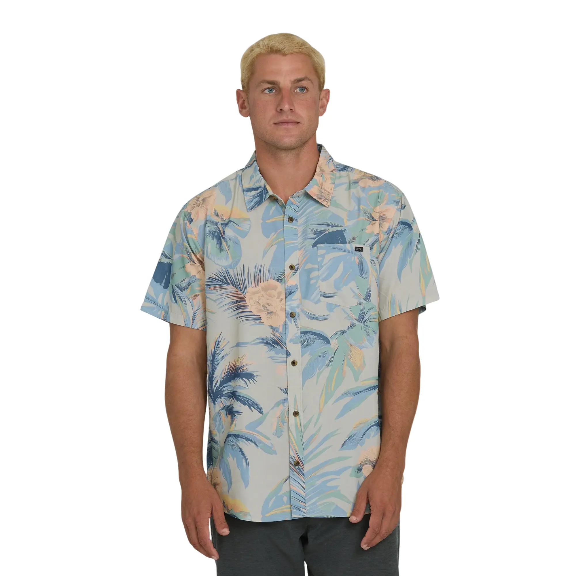 BILLABONG Men's Sundays Lounge Short Sleeve Woven Shirt, Relaxed Fit, Lightweight, Breathable, Classic, Versatile