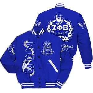 Zeta Phi Beta Varsity Jacket, Z Phi B Pearl Girls Blue 1920 Sorority Letterman, Personalized Greek Life Sisterhood Apparel, Premium Member Gift