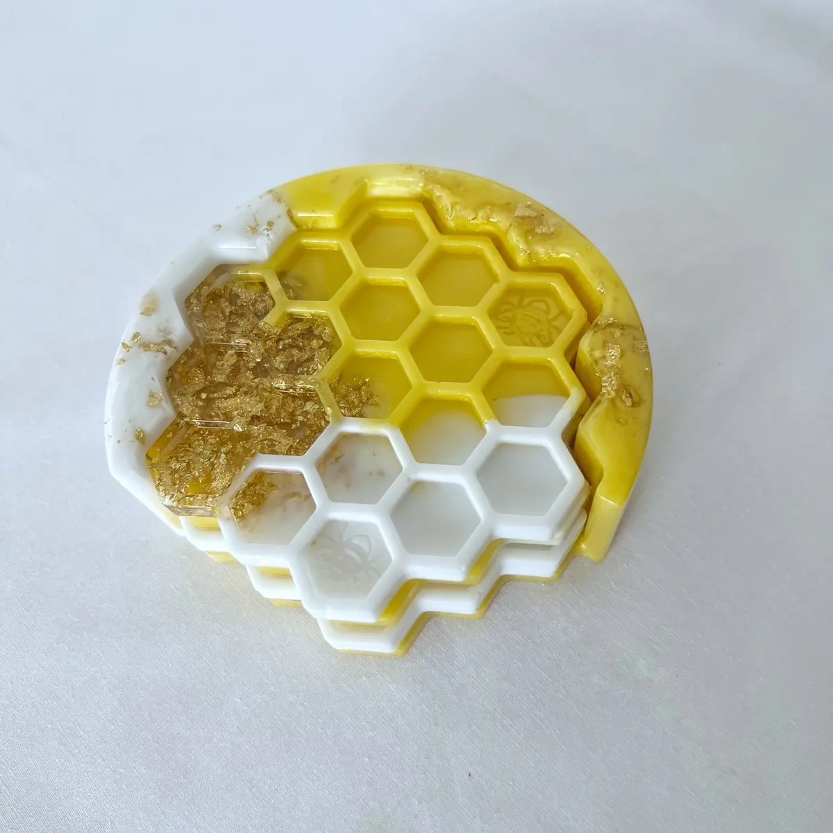 Resin epoxy coasters “Honey Bee”