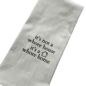 Personal 18x29 in Male Home Décor Hand Towel, "It's Not a House It's a Home" Slogan Design for Kitchen & Bathroom Use