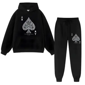 2 piece sets Ace Of Spades Design fall outfit men's pants graphic hoodies