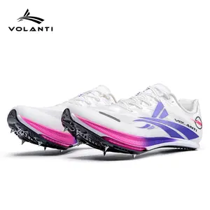 Volanti Rocket Air Spikes (6 Spikes Version) | Professional Carbon Plate Air Cushion Spikes Lightweight Breathable High Elastic Boost Speed Shock Absorption Stable Grip Non Slip Professional Racing Spikes for Sprint Middle Long Distance Running