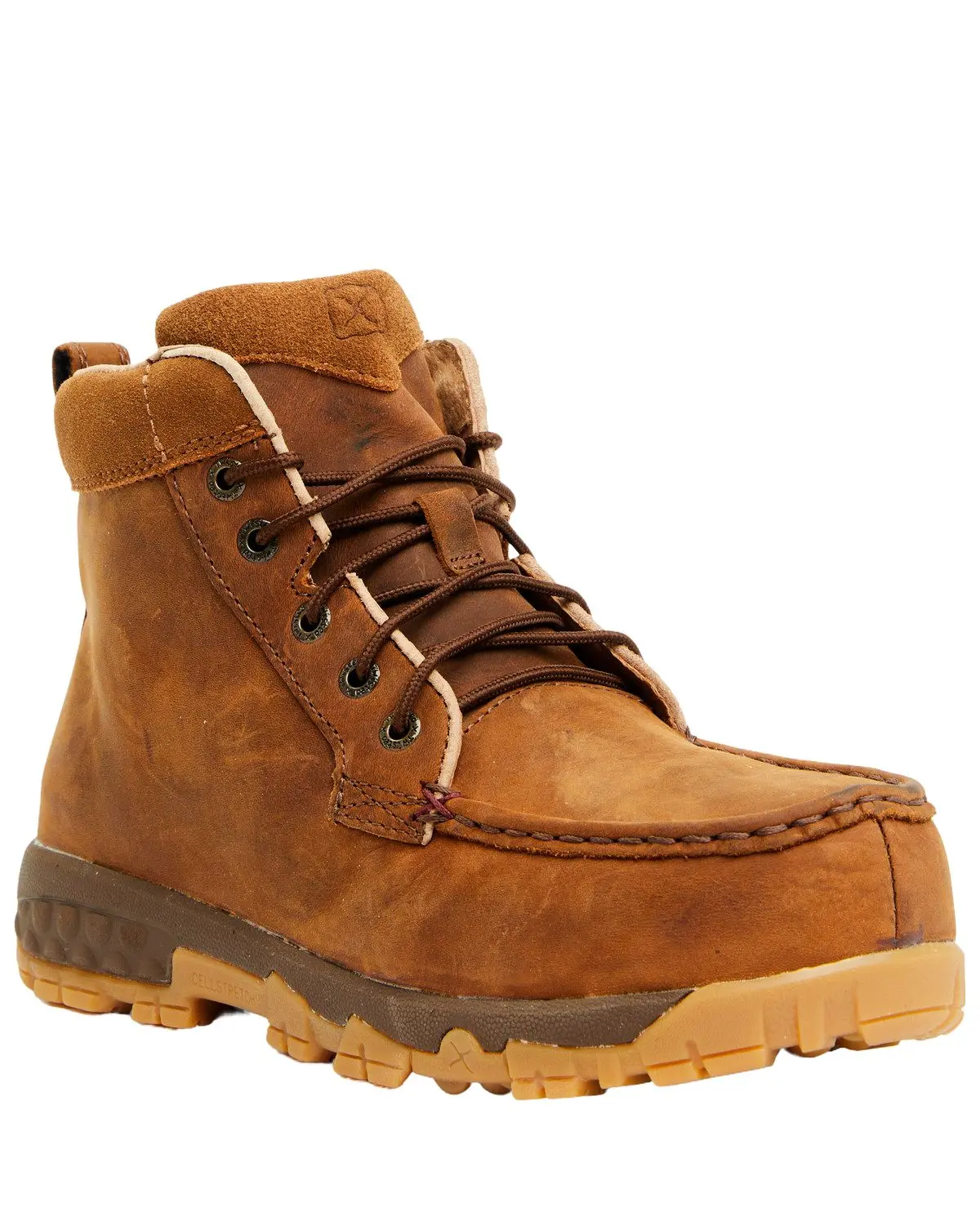 Twisted X Women's Women'S 4" Oiled Saddle Work Boot Moc Toe - Wxca002