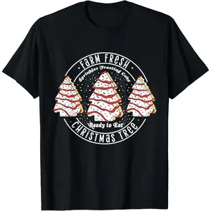 Farm Fresh Christmas Trees Cake Pajamas Frosted Cake T-Shirt