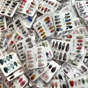 Luxury Handmade Nail Box Set, 100pcs Unique Design, Daily Changeable, Includes Glitter & 3D Decorations, Perfect for Parties, Nail Kit Set