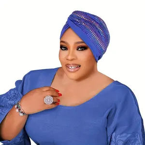 Women's African-style Headscarf with Decorations - Elastic And Breathable Fabric Suitable for Weddings, Festivals And Cultural Events - Hand-washable Fashion Accessory, Festival Headwear, Luxurious Material