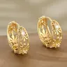 Vintage Hollow Geometric Zircon Circle Hoop Earrings for Women Delicate Figure Copper Earring Jewelry Gifts Statement Earrings