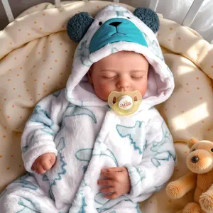 Reborn Baby Dolls Boy, 20 Inch Lifelike Newborn Real Life Poseable Realistic Doll for Boy Soft Vinyl and Cloth Body Baby Dolls with Clothes and Toy Gift for Kids Age 3+