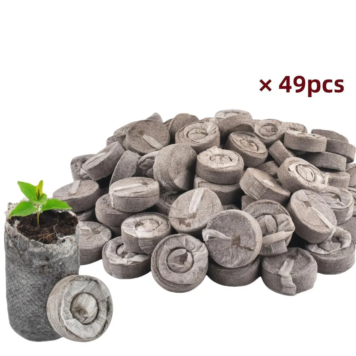 49-count Indoor Seed Starter Capsules with Optimal Drainage and Moisture Retention, Suitable for Herbs, Flowers, and Vegetables (30mm)