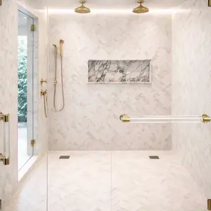 Towel Bar Brass + Lucite Drywall or Glass Mount
