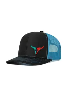Unisex Baseball Cap with Bull Head Design, Trucker Hat for Men & Women, Casual Fitted Mesh Sun Hat for All Seasons, Mesh Hats, Adjustable Caps