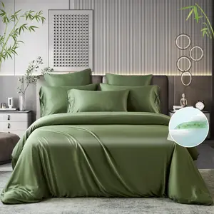 Bamboo Fiber Bedding Set, 3 Counts/set Including 1 Duvet Cover&2 Pillowcase without Filler, Cool and Breathable ,soft Comfortable Bedding Set for Bedroom