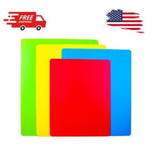 4 Pieces Flexible Cutting Board mats, Plastic Cutting Boards