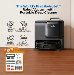 eufy E28 Omni Robot Vacuum, Vac-Mop-Combo, HydroJet System,with Portable Deep Cleaner for Carpet,20,000Pa Turbo Suction,Zero-Tangling,Corner to Edge Deep Cleaning,with auto All-in-One Station