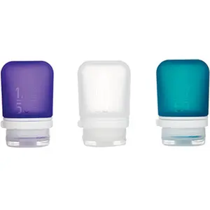 212 MAIN Small GotoobPlus Silicone Bottles & Canister Set - 3-Pack Travel Accessories for Luggage, Filling Easy, Food-Safe, Textured