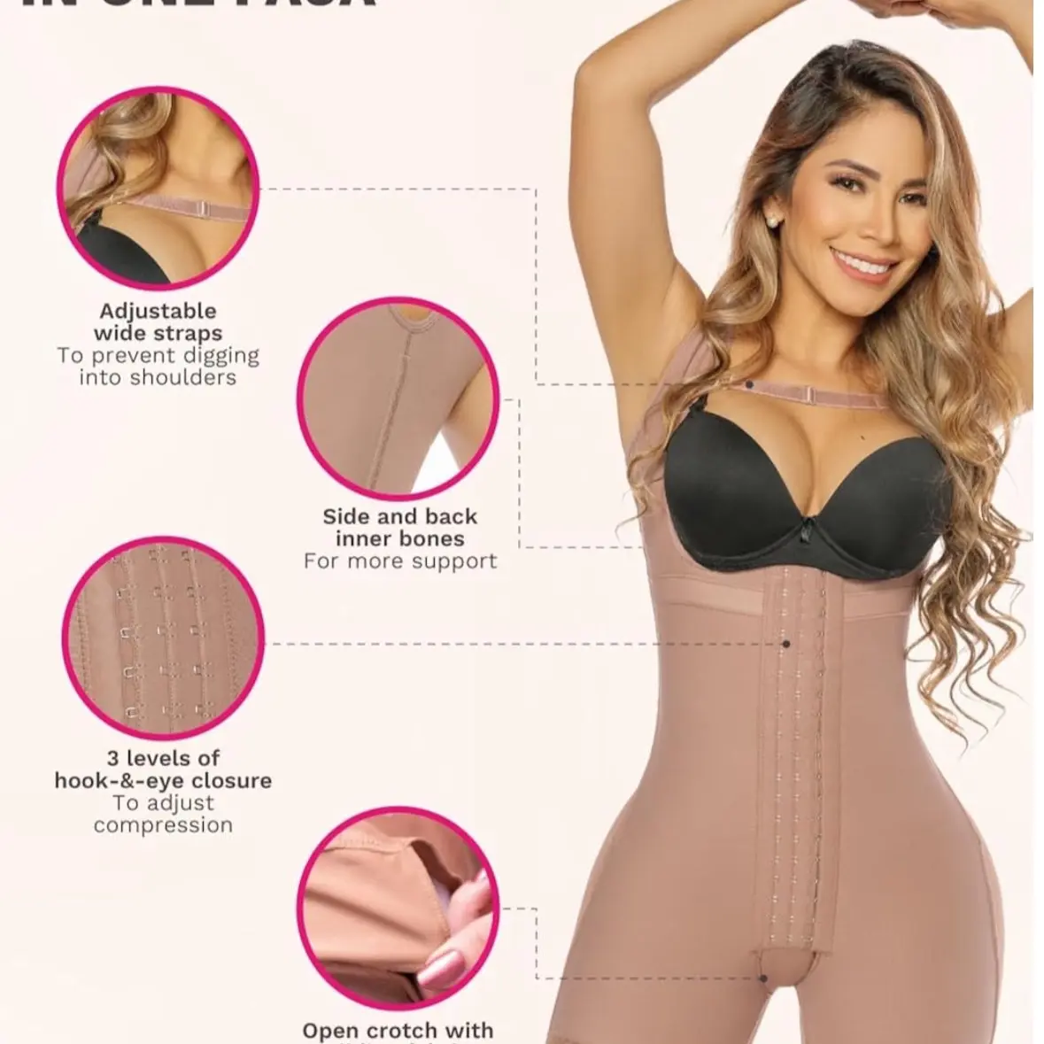 Salome Fajas Colombianas Seamless Shaper Shorts for Women - Butt Lifter & Thigh Slimmer - Leg, Shapewear faja moldeadora Comfortable Colombian Compression Sexy Adjustable
